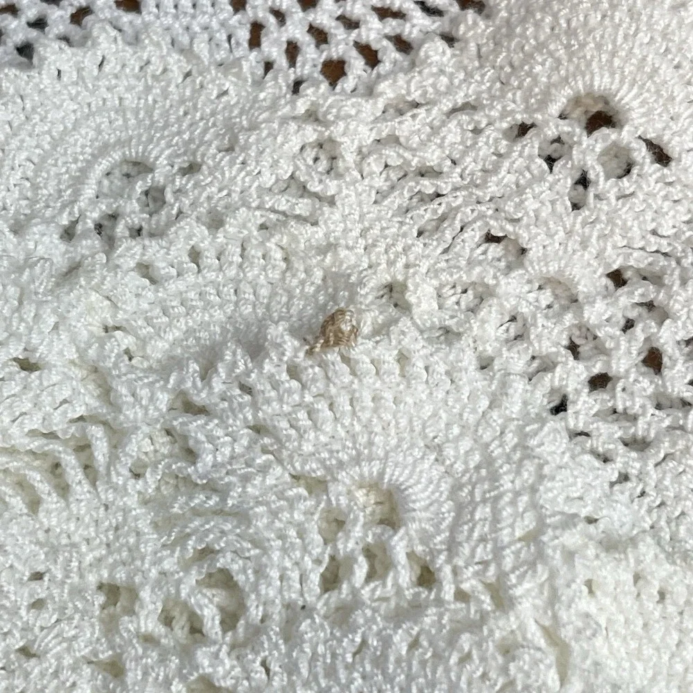 Lot of 6 Vintage Style Handmade White Crochet Lace Doilies Coasters Placemats